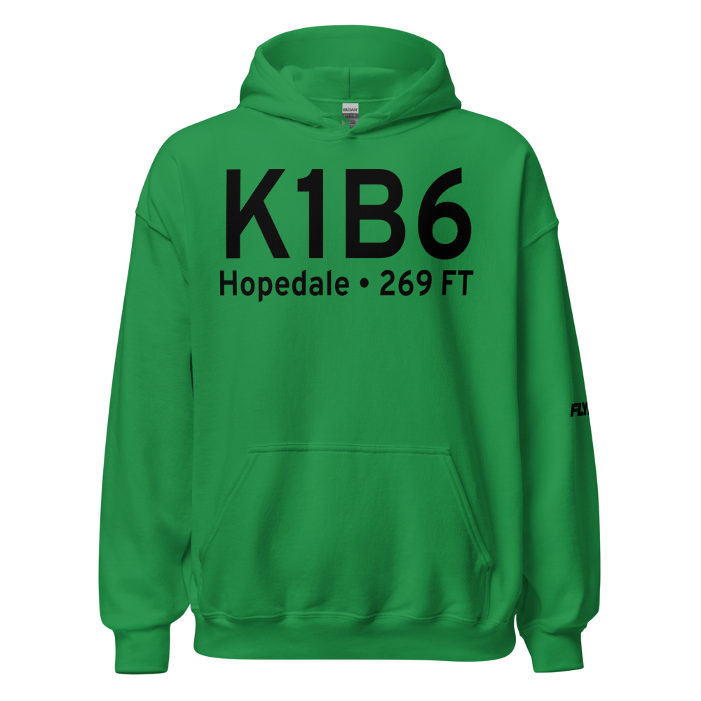 Hopedale Industrial Park Airport (K1B6) ICAO Hoodie Sweatshirt 