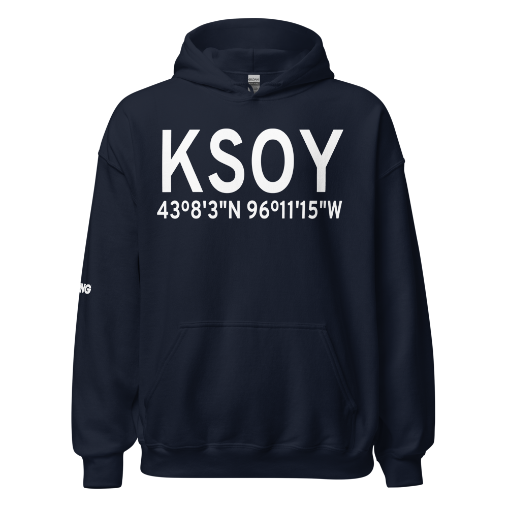 Sioux Center Municipal Airport (KSOY) ICAO Hoodie Sweatshirt 