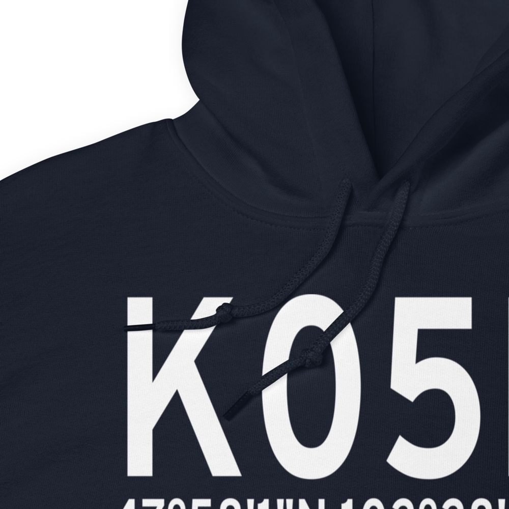 New Town Municipal Airport (K05D) ICAO Hoodie Sweatshirt 