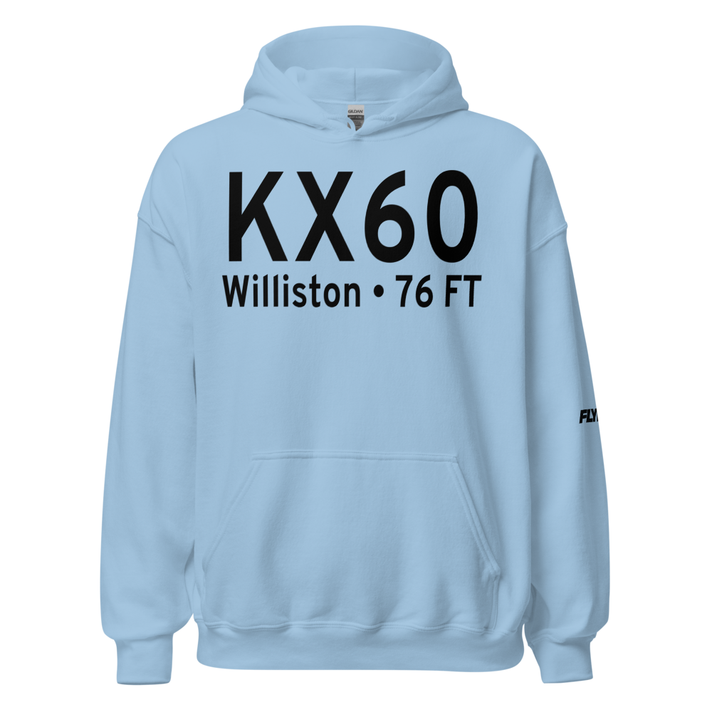 Williston Municipal Airport (KX60) ICAO Hoodie Sweatshirt 