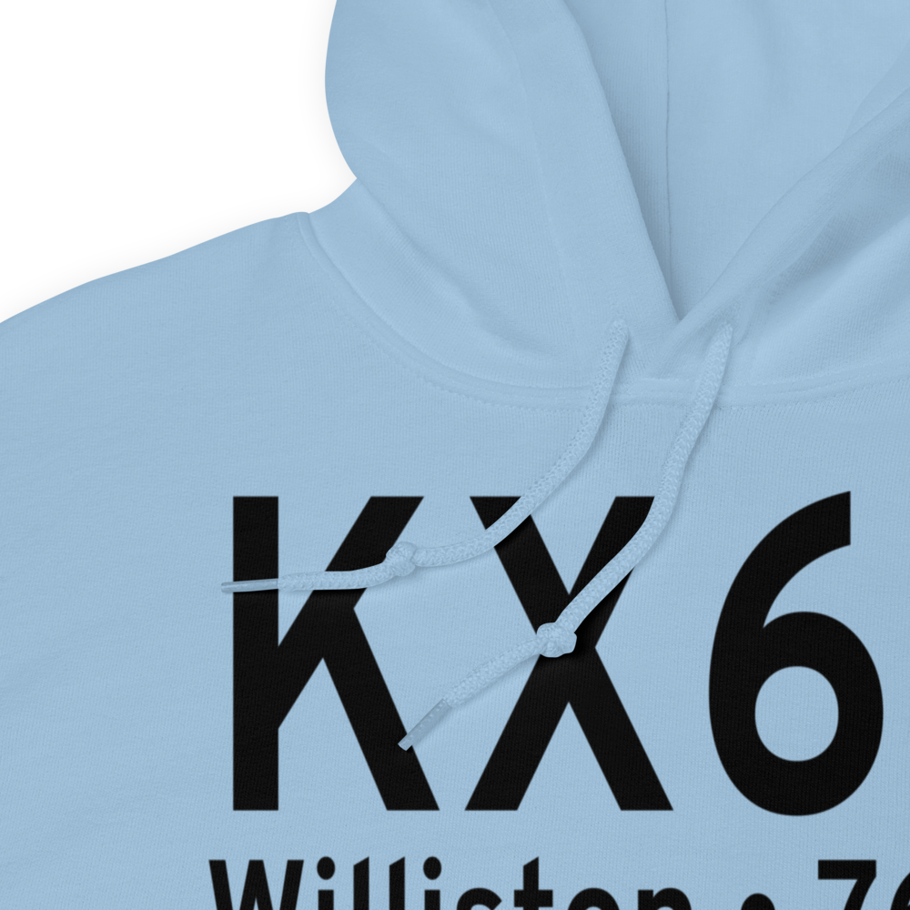 Williston Municipal Airport (KX60) ICAO Hoodie Sweatshirt 