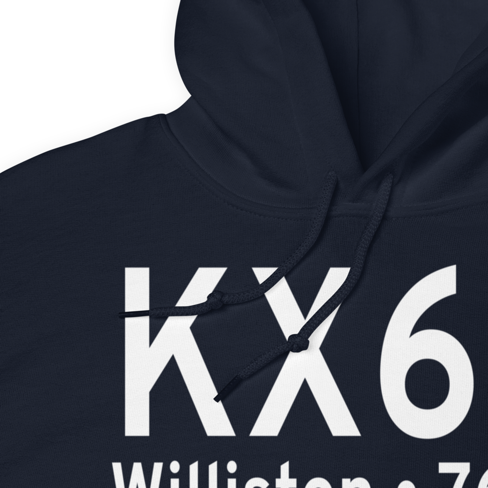 Williston Municipal Airport (KX60) ICAO Hoodie Sweatshirt 