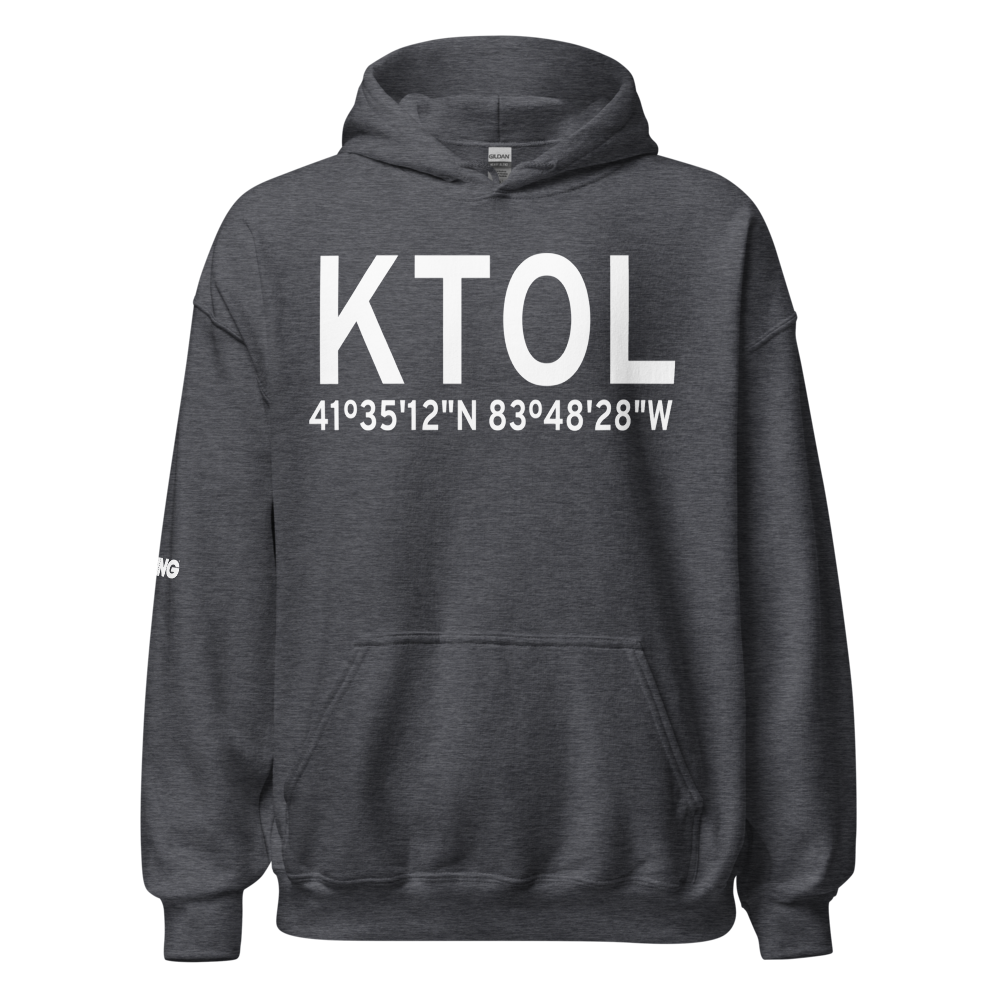 Toledo Express Airport (KTOL) ICAO Hoodie Sweatshirt 
