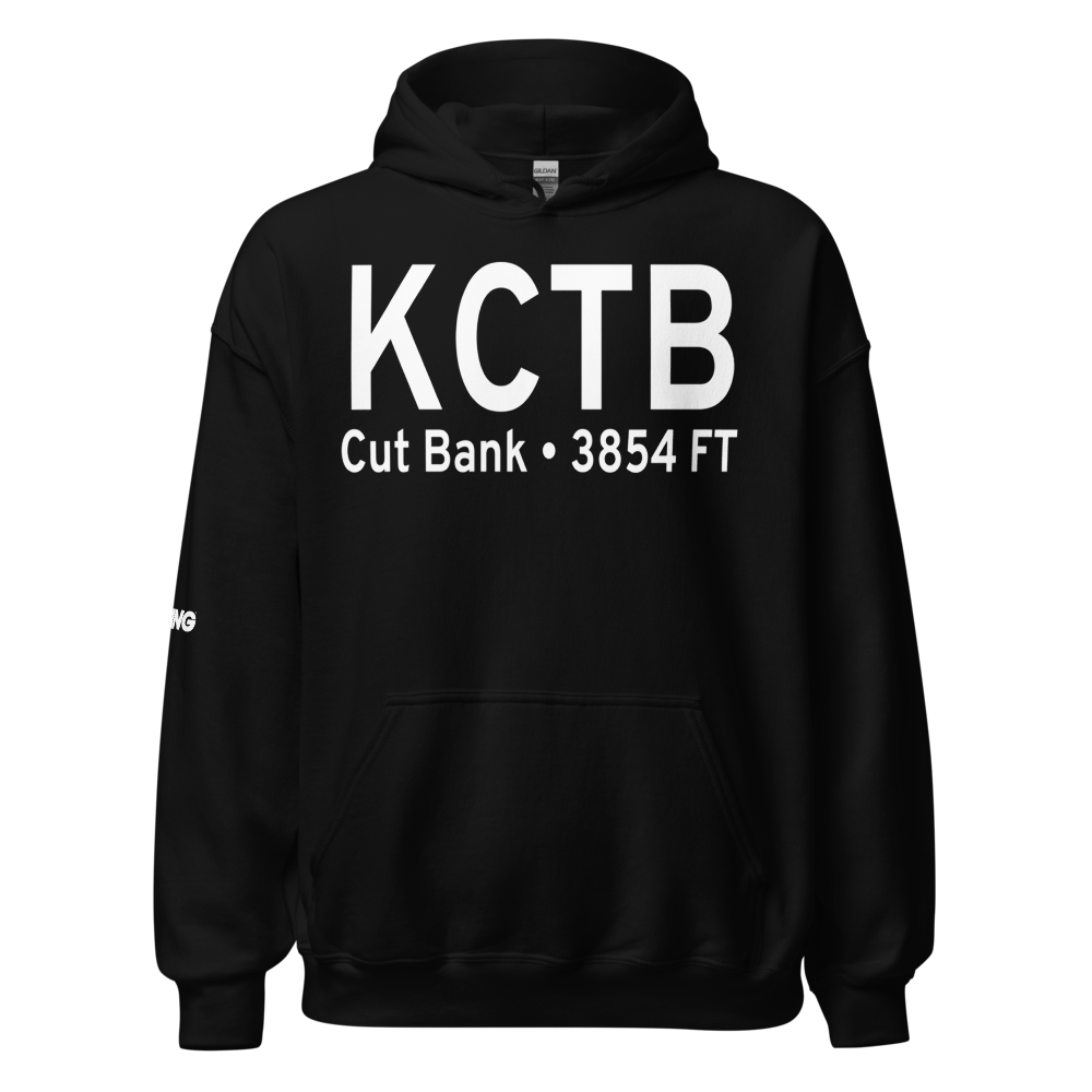 Cut Bank International Airport (KCTB) ICAO Hoodie Sweatshirt 