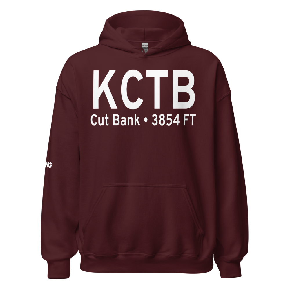Cut Bank International Airport (KCTB) ICAO Hoodie Sweatshirt 