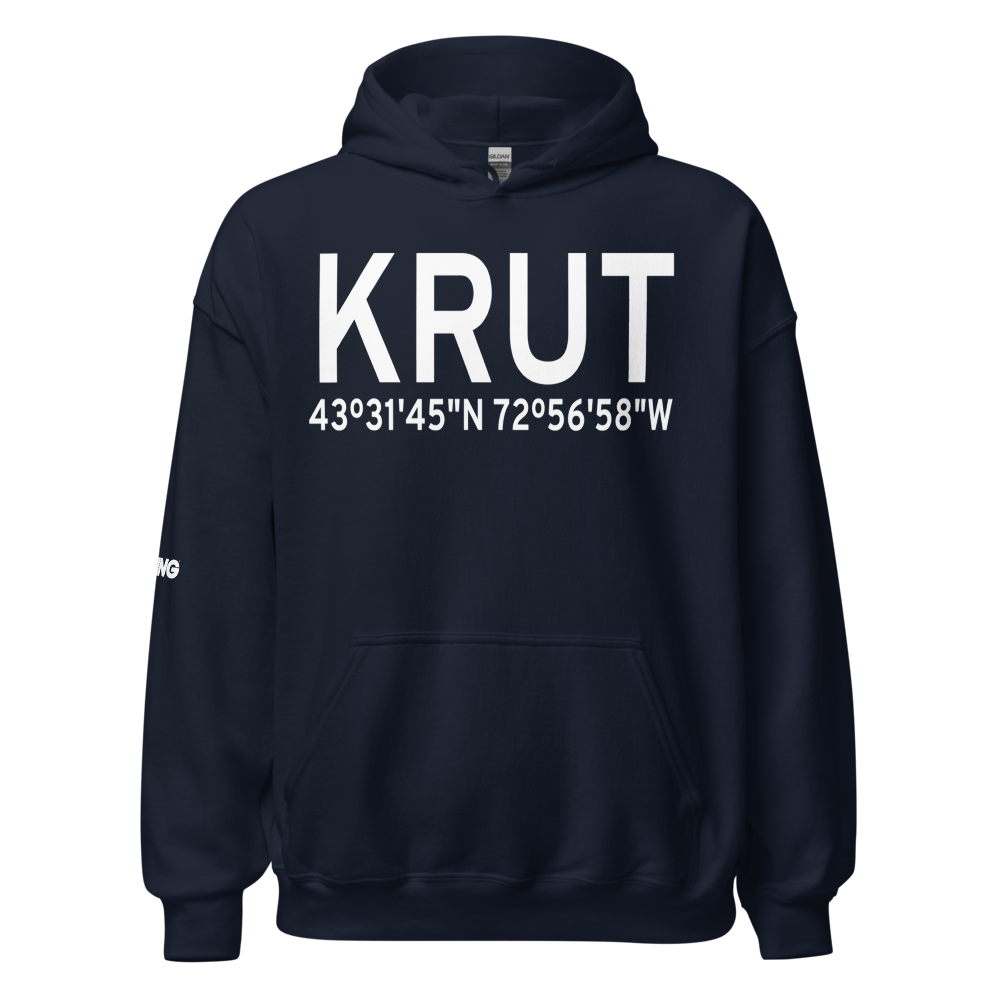 Rutland - Southern Vermont Regional Airport (KRUT) ICAO Hoodie Sweatshirt 