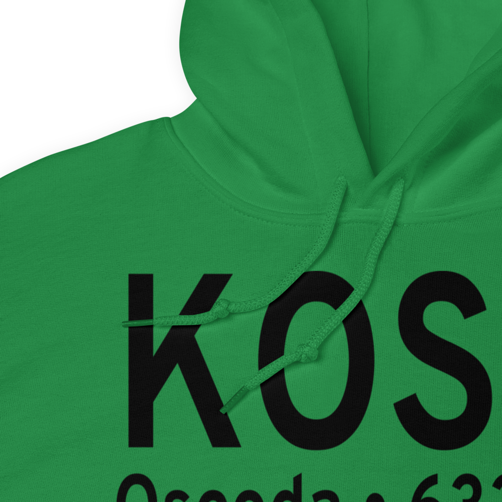 Oscoda Wurtsmith Airport (KOSC) ICAO Hoodie Sweatshirt 