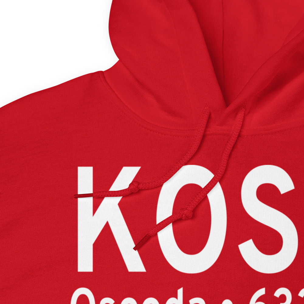 Oscoda Wurtsmith Airport (KOSC) ICAO Hoodie Sweatshirt 