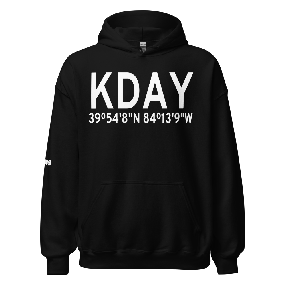 James M Cox Dayton International Airport (KDAY) ICAO Hoodie Sweatshirt 
