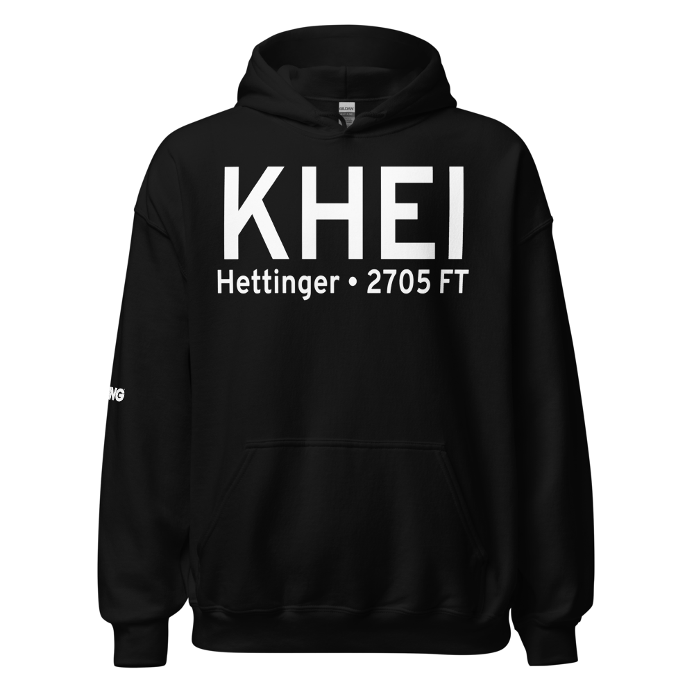 Hettinger Municipal Airport (KHEI) ICAO Hoodie Sweatshirt 