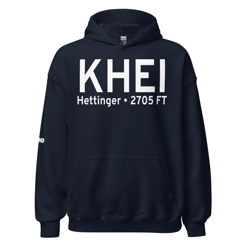 Hettinger Municipal Airport (KHEI) ICAO Hoodie Sweatshirt 