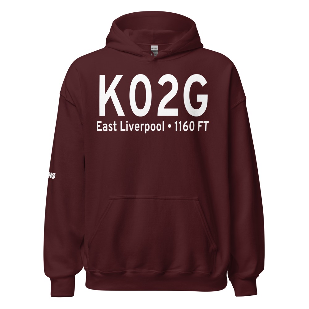 Columbiana County Airport (K02G) ICAO Hoodie Sweatshirt 