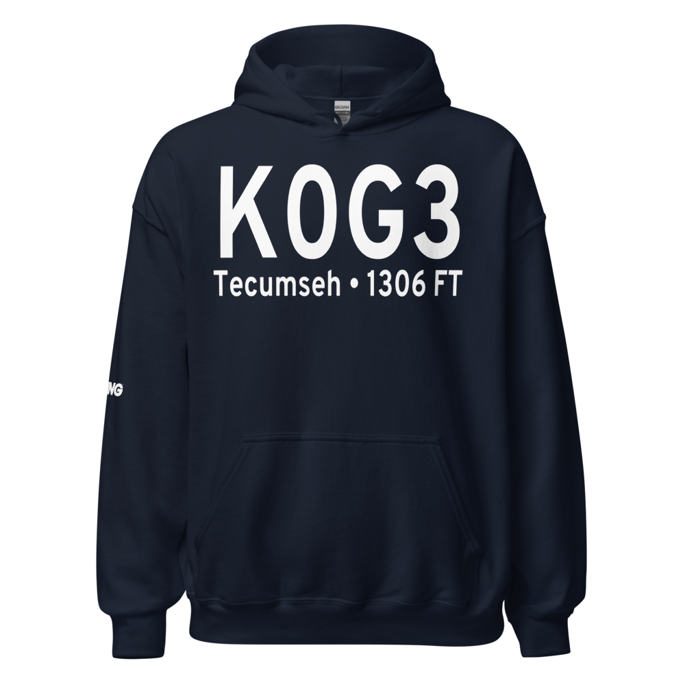 Tecumseh Municipal Airport (K0G3) ICAO Hoodie Sweatshirt 