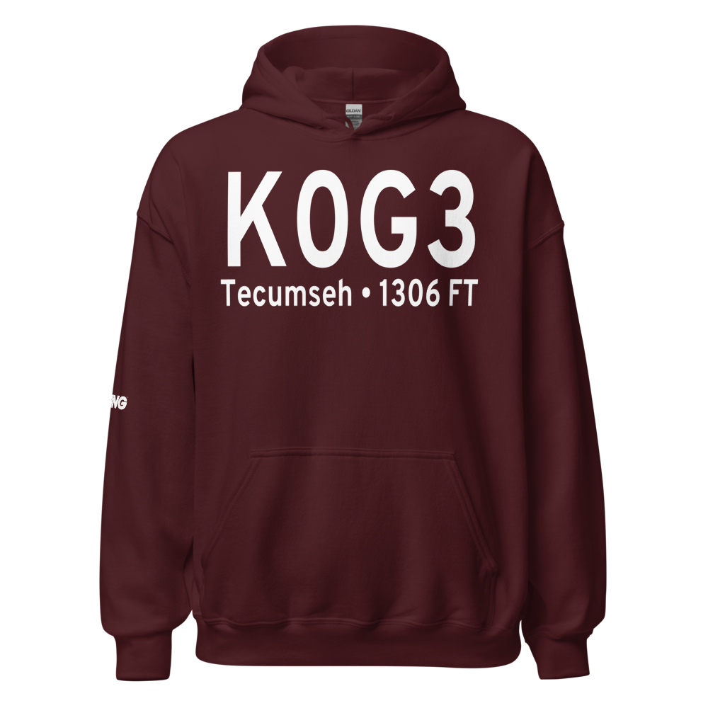 Tecumseh Municipal Airport (K0G3) ICAO Hoodie Sweatshirt 