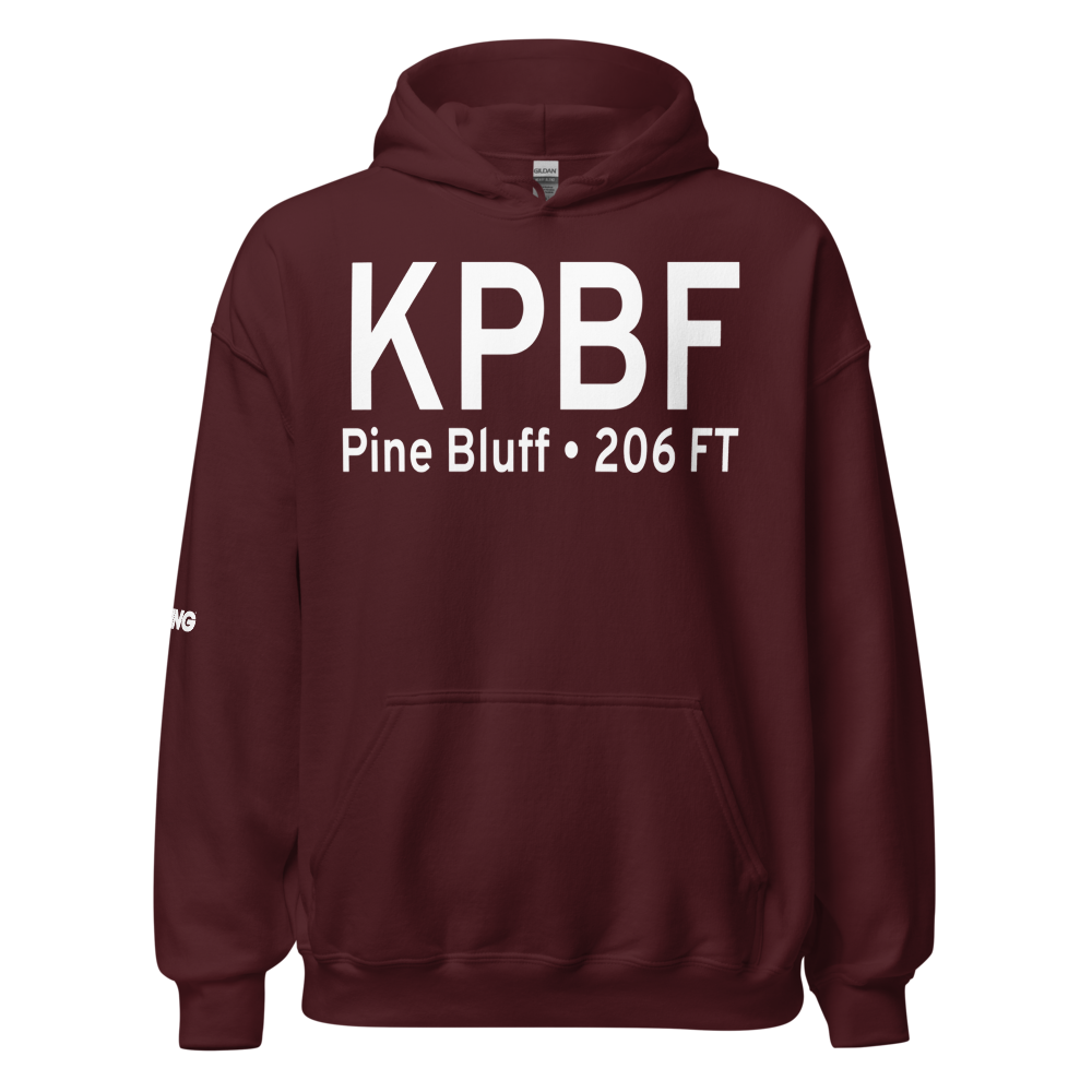 Pine Bluff Regional Airport, Grider Field (KPBF) ICAO Hoodie Sweatshirt 