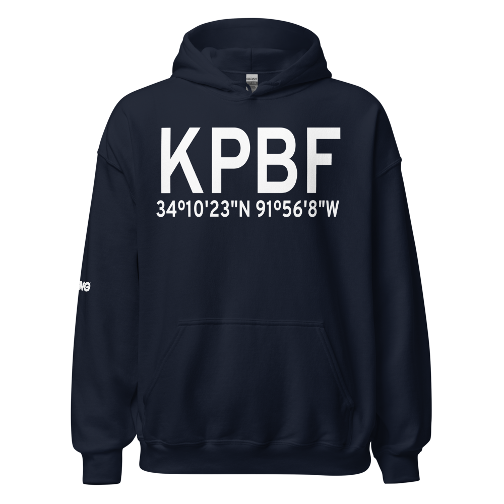 Pine Bluff Regional Airport, Grider Field (KPBF) ICAO Hoodie Sweatshirt 