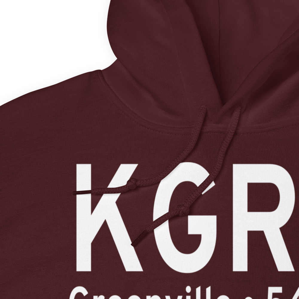 Greenville Airport (KGRE) ICAO Hoodie Sweatshirt 