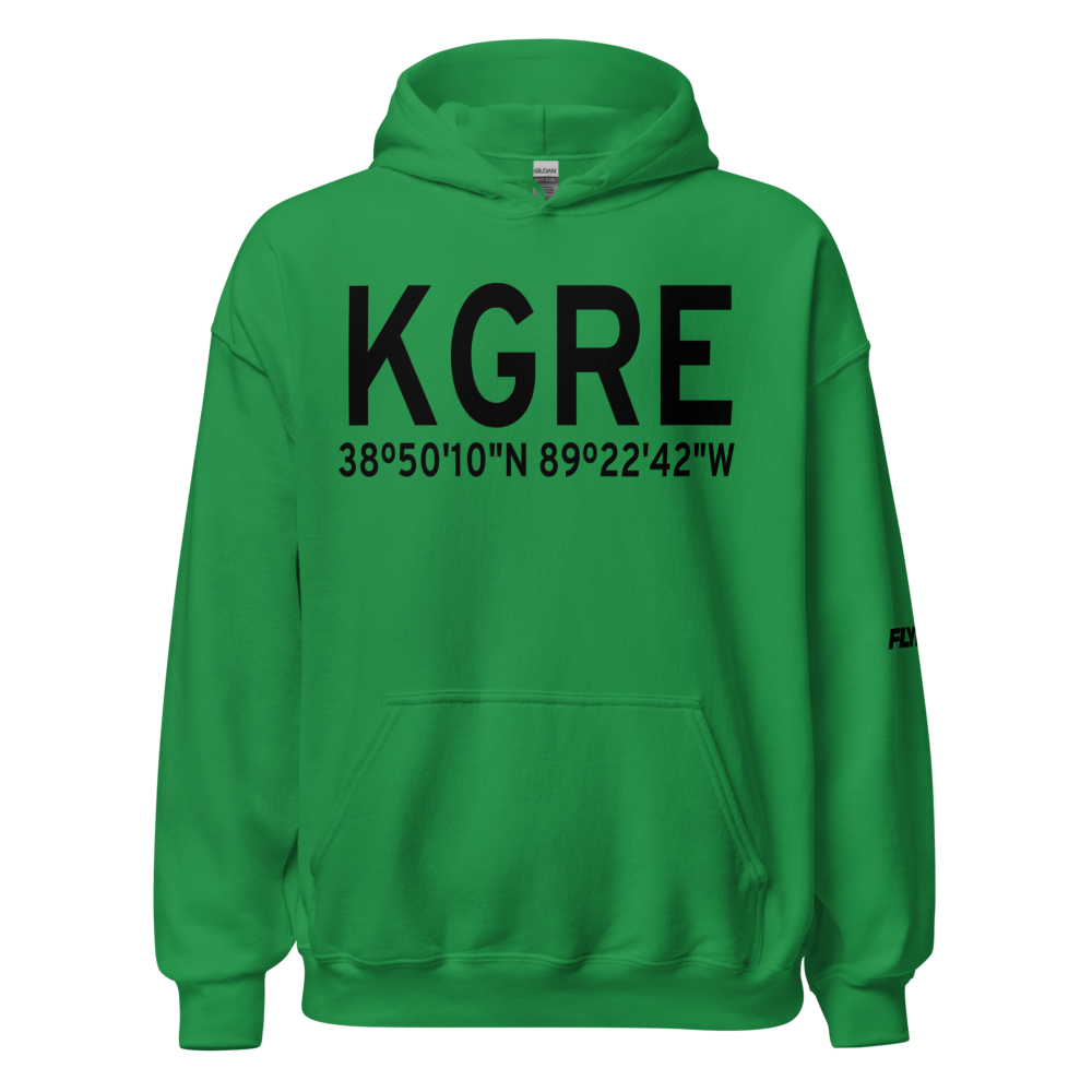 Greenville Airport (KGRE) ICAO Hoodie Sweatshirt 