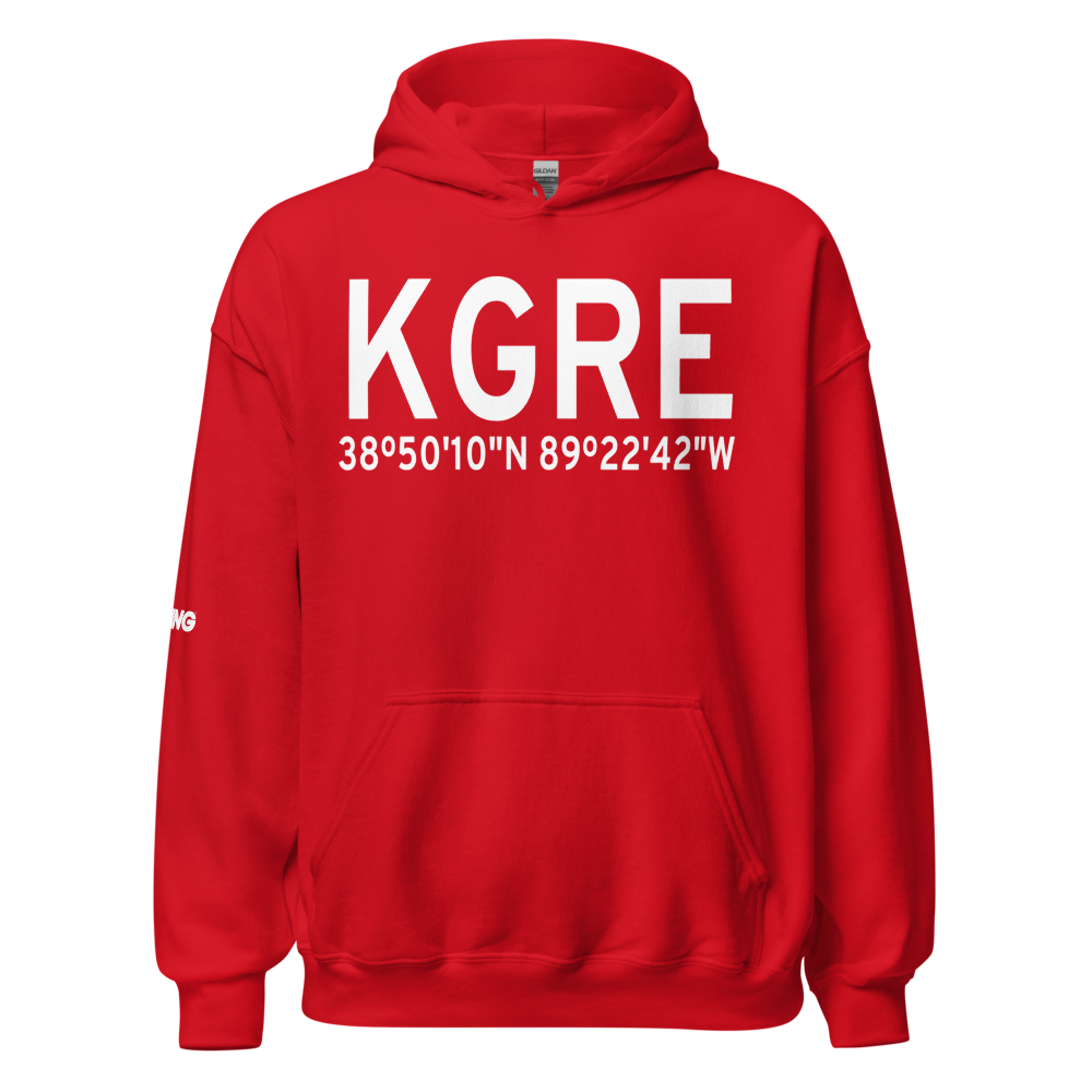 Greenville Airport (KGRE) ICAO Hoodie Sweatshirt 