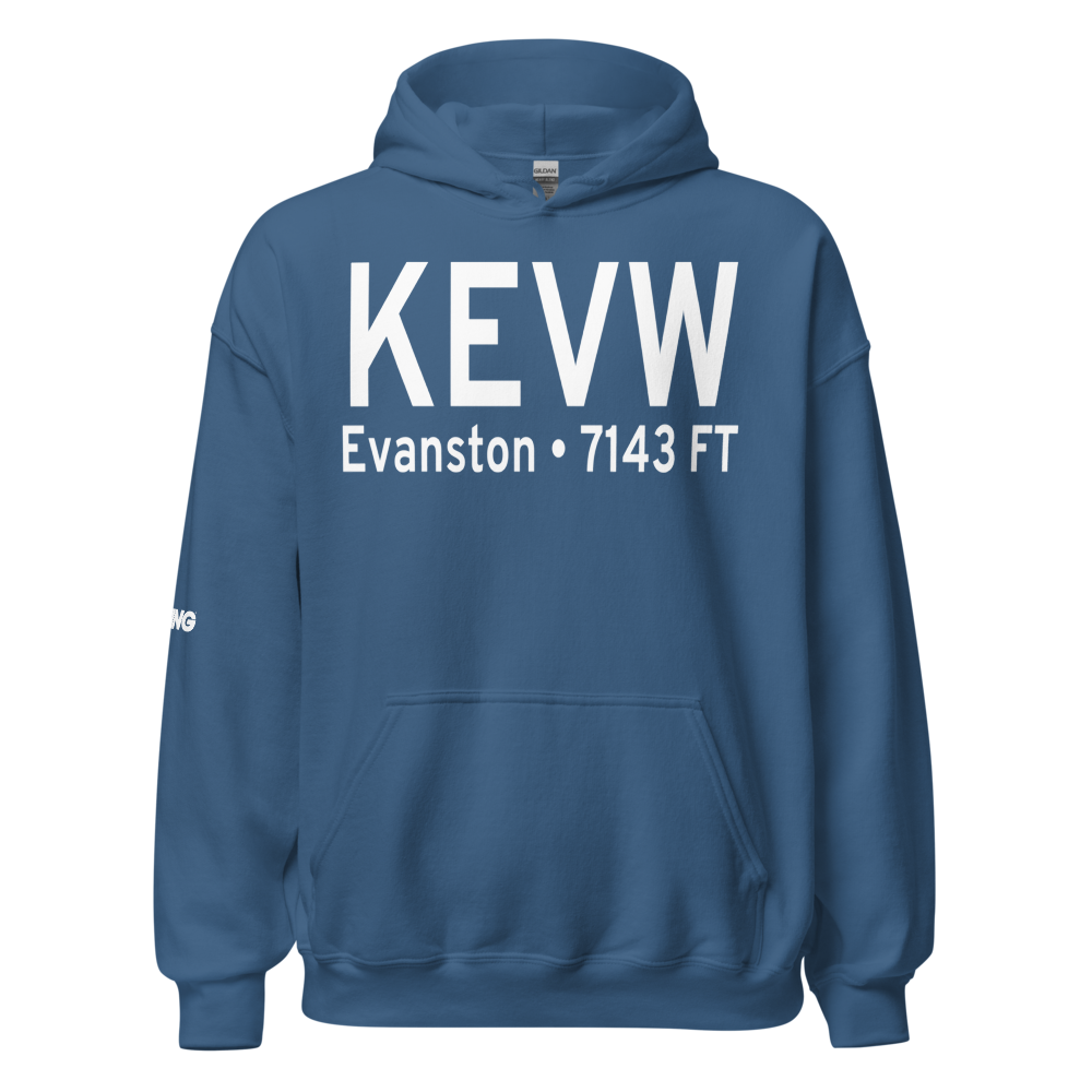 Evanston-Uinta County Airport-Burns Field (KEVW) ICAO Hoodie Sweatshirt 