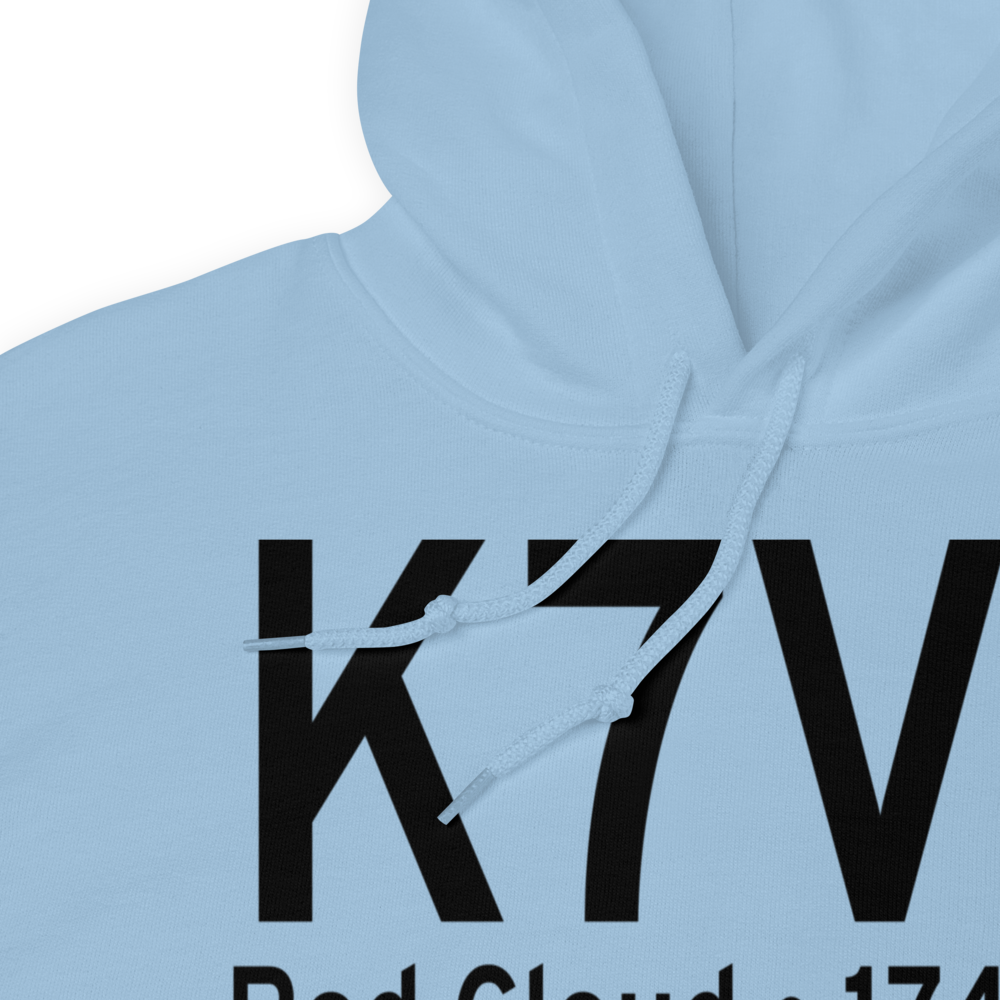 Red Cloud Municipal Airport (K7V7) ICAO Hoodie Sweatshirt 
