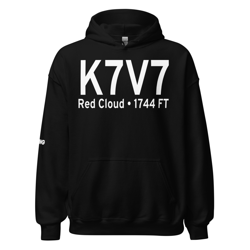 Red Cloud Municipal Airport (K7V7) ICAO Hoodie Sweatshirt 