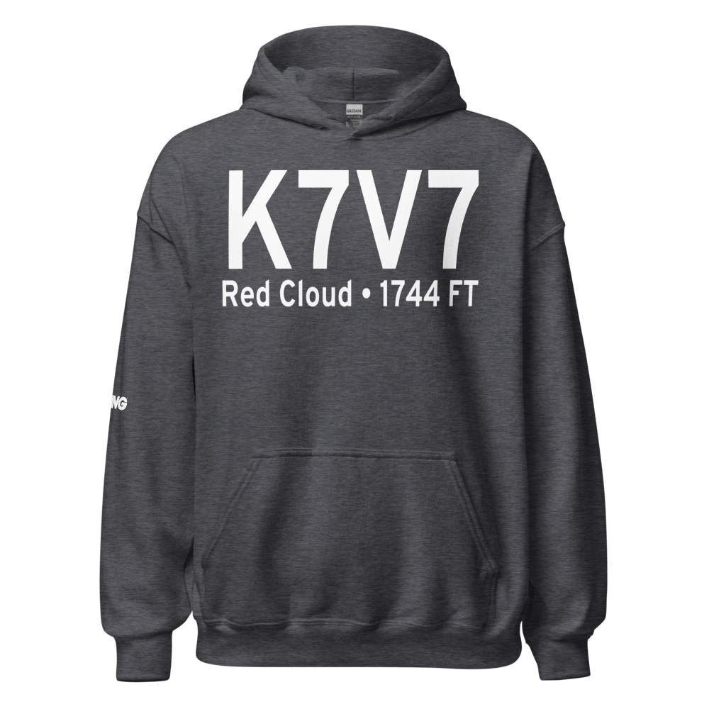 Red Cloud Municipal Airport (K7V7) ICAO Hoodie Sweatshirt 