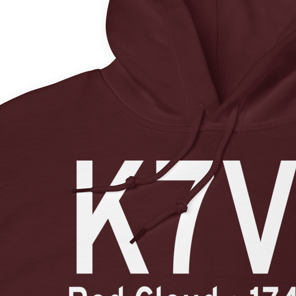 Red Cloud Municipal Airport (K7V7) ICAO Hoodie Sweatshirt 