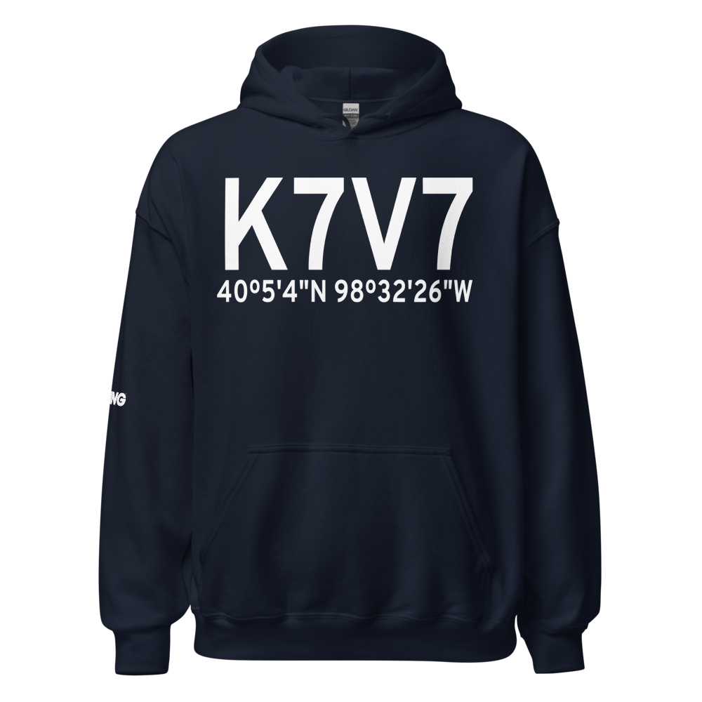 Red Cloud Municipal Airport (K7V7) ICAO Hoodie Sweatshirt 