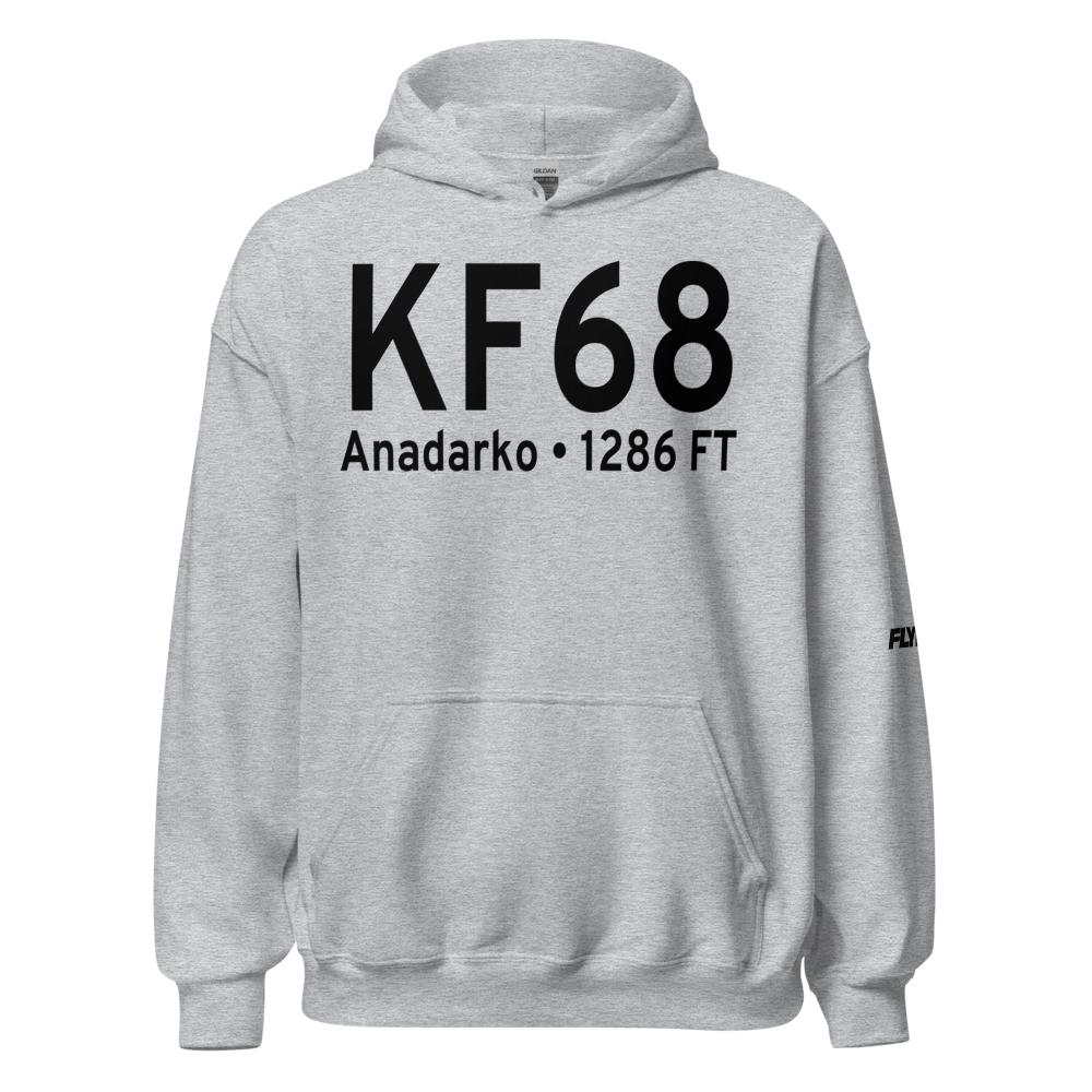 Anadarko Municipal Airport (KF68) ICAO Hoodie Sweatshirt 