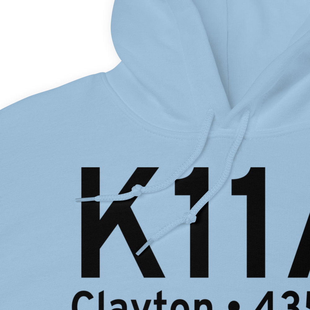 Clayton Municipal Airport (K11A) ICAO Hoodie Sweatshirt 