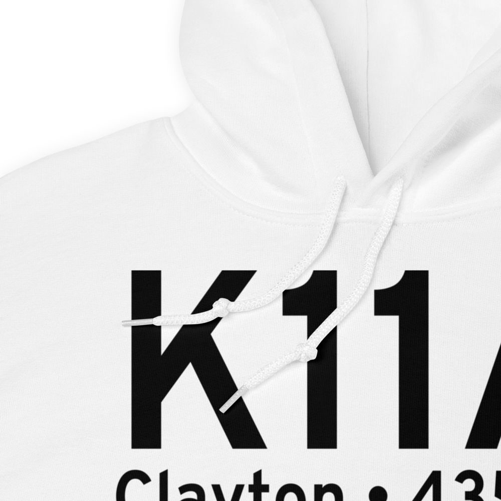Clayton Municipal Airport (K11A) ICAO Hoodie Sweatshirt 