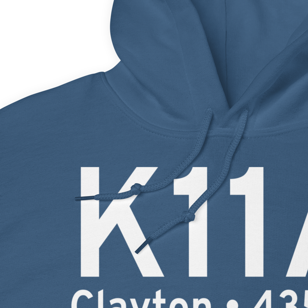Clayton Municipal Airport (K11A) ICAO Hoodie Sweatshirt 