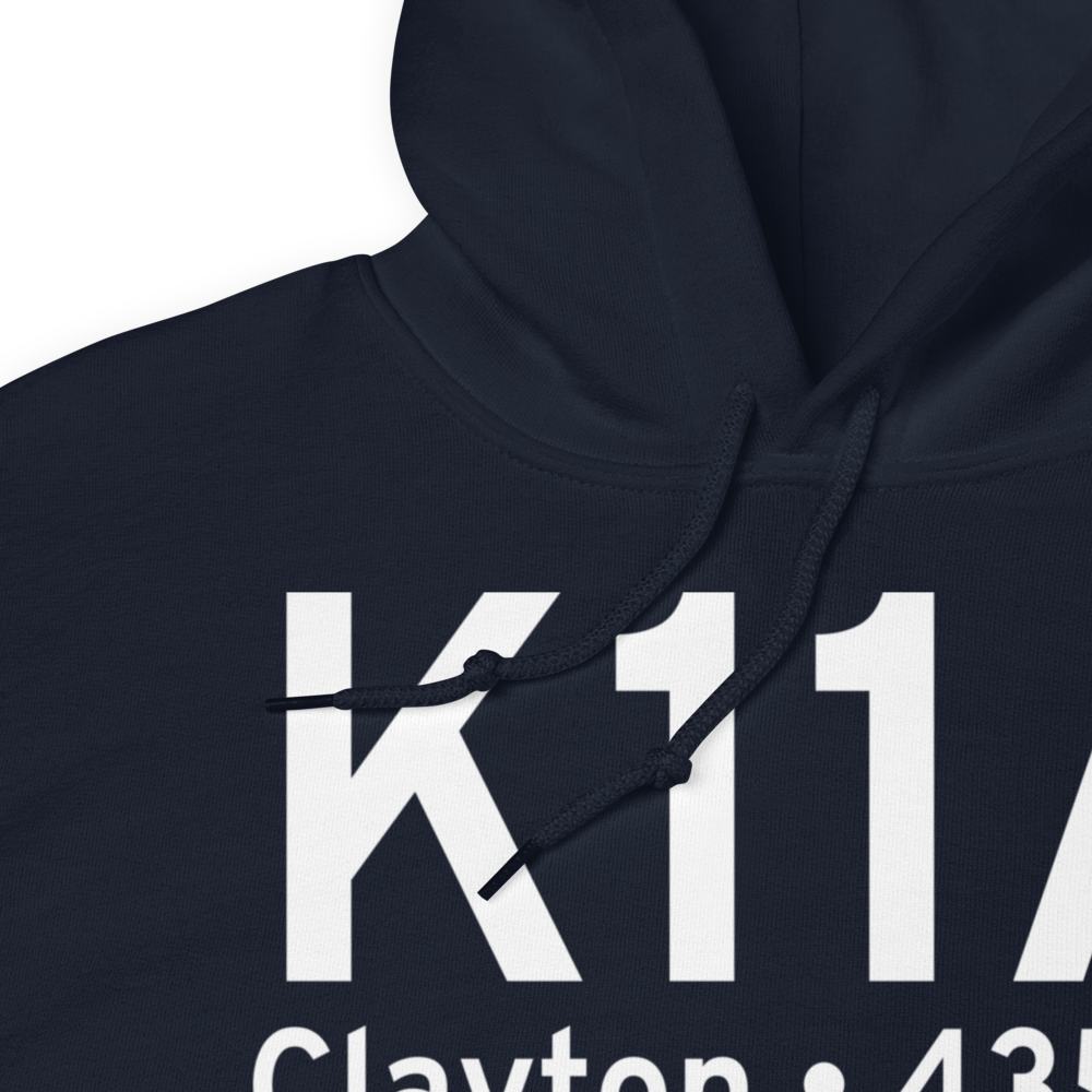 Clayton Municipal Airport (K11A) ICAO Hoodie Sweatshirt 