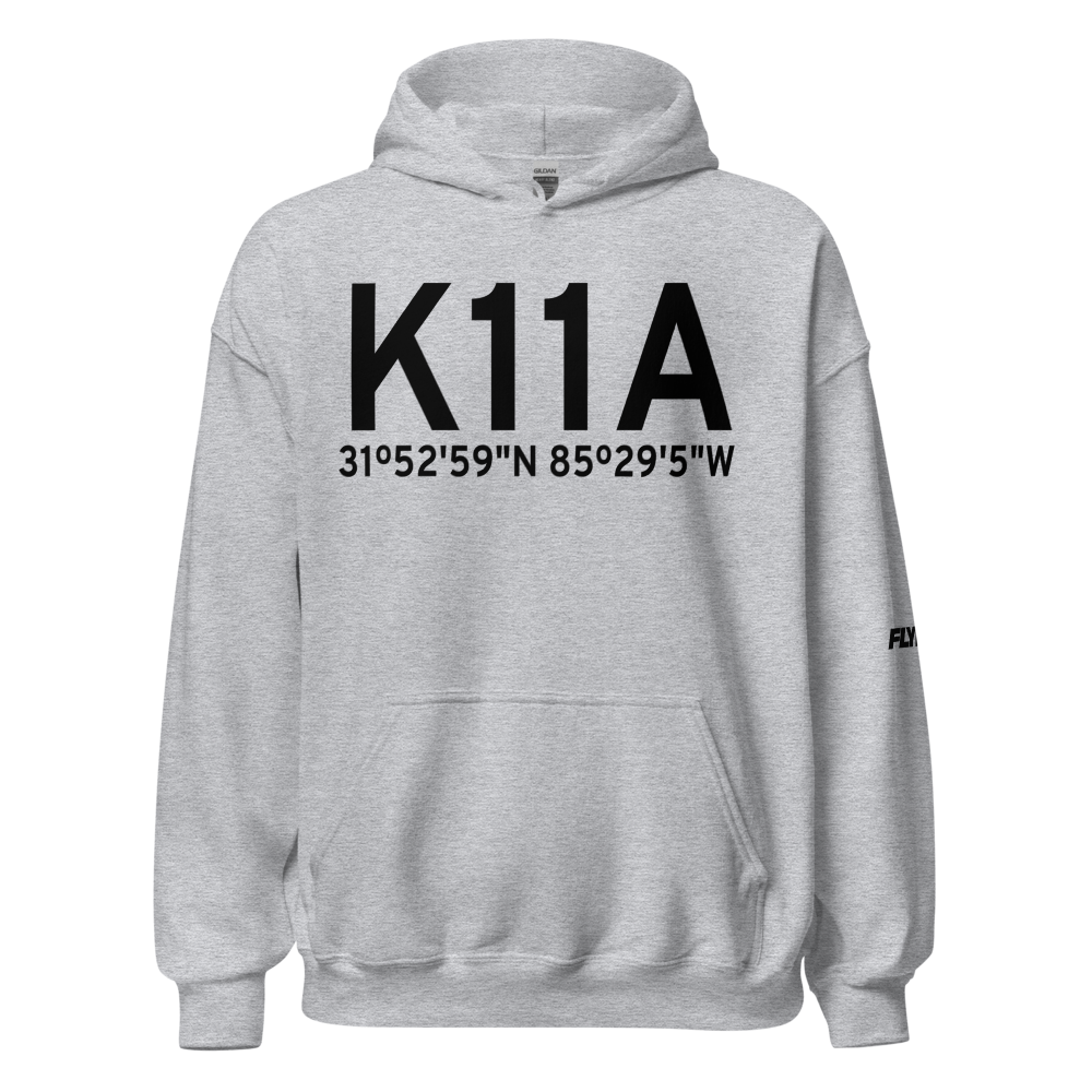 Clayton Municipal Airport (K11A) ICAO Hoodie Sweatshirt 