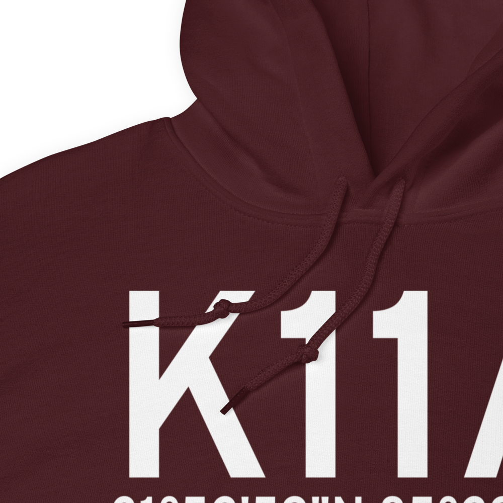 Clayton Municipal Airport (K11A) ICAO Hoodie Sweatshirt 