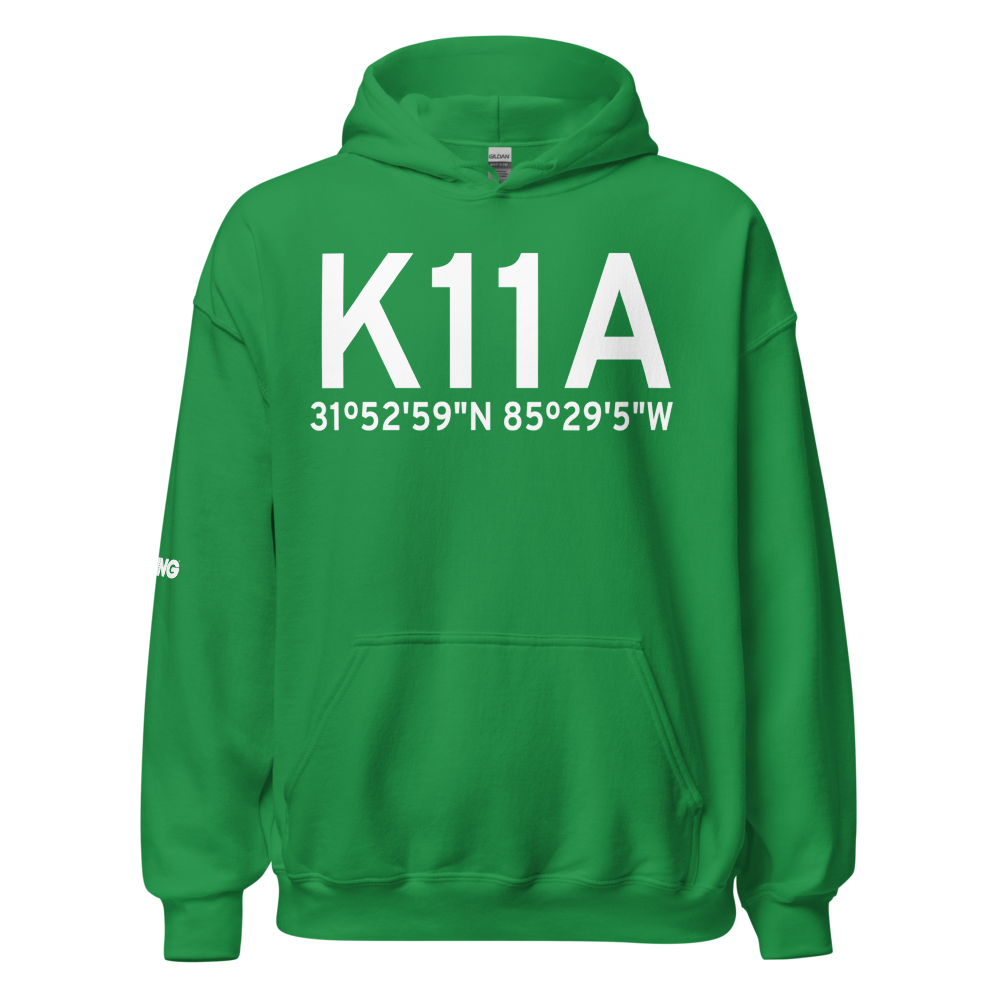 Clayton Municipal Airport (K11A) ICAO Hoodie Sweatshirt 