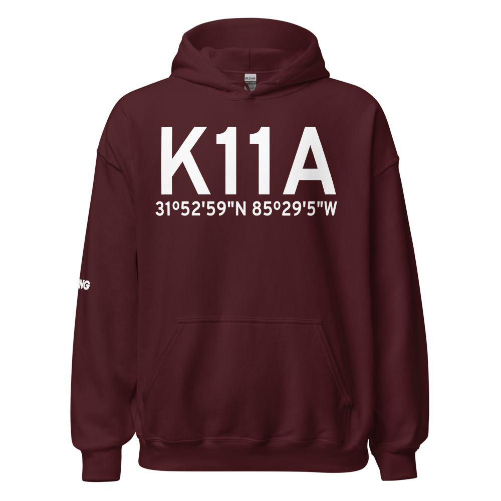 Clayton Municipal Airport (K11A) ICAO Hoodie Sweatshirt 