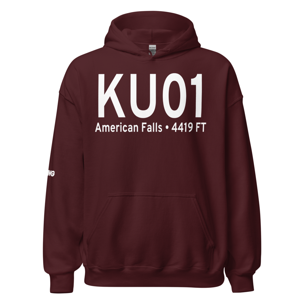 American Falls Airport (KU01) ICAO Hoodie Sweatshirt 