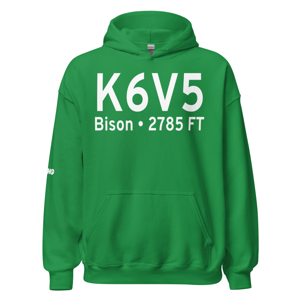 Bison Municipal Airport (K6V5) ICAO Hoodie Sweatshirt 