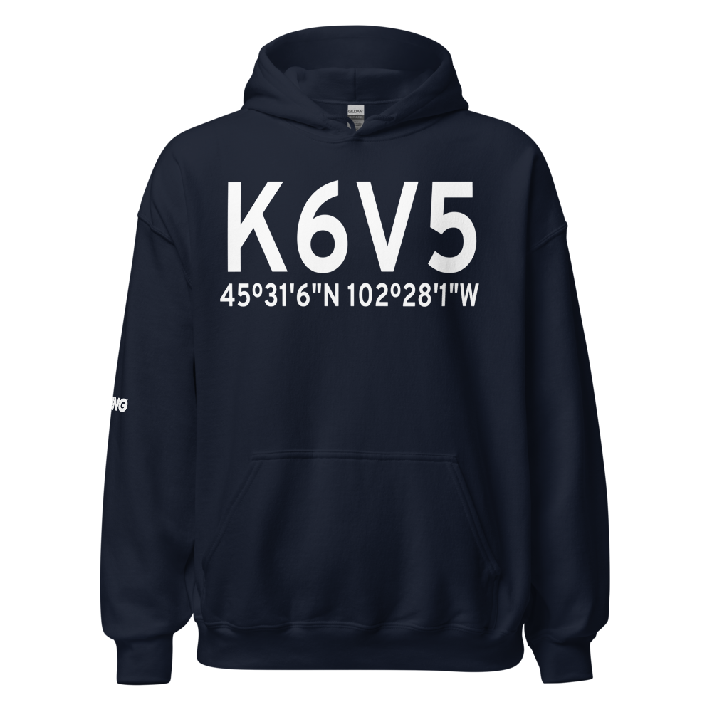 Bison Municipal Airport (K6V5) ICAO Hoodie Sweatshirt 