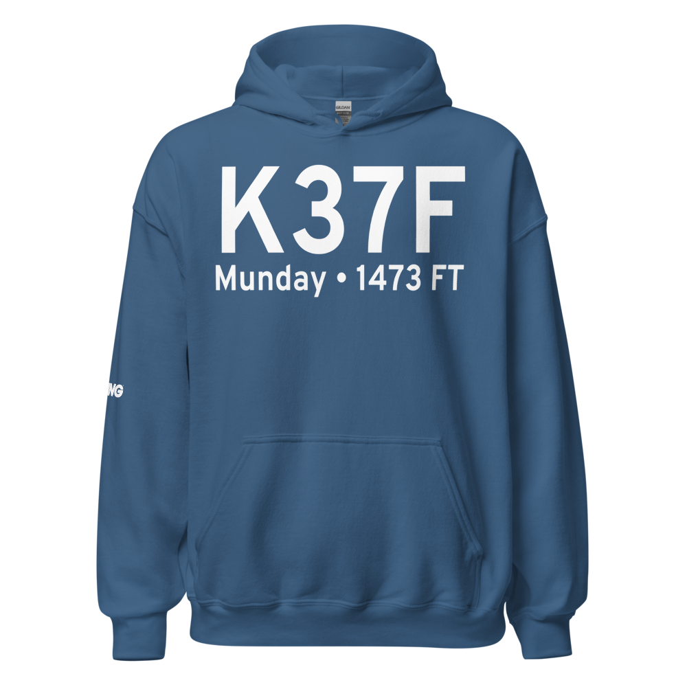 Munday Municipal Airport (K37F) ICAO Hoodie Sweatshirt 