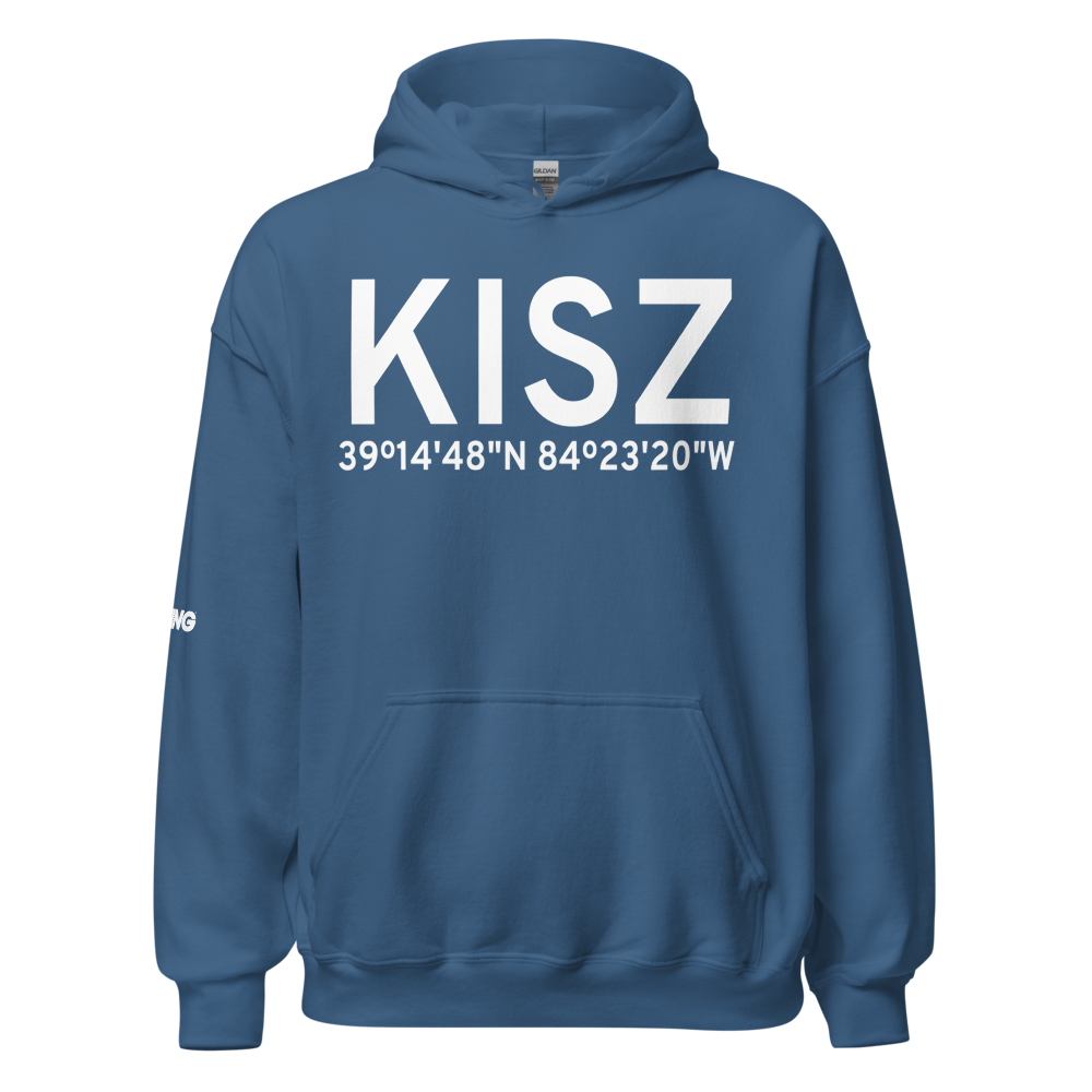 Cincinnati Blue Ash Airport (KISZ) ICAO Hoodie Sweatshirt 