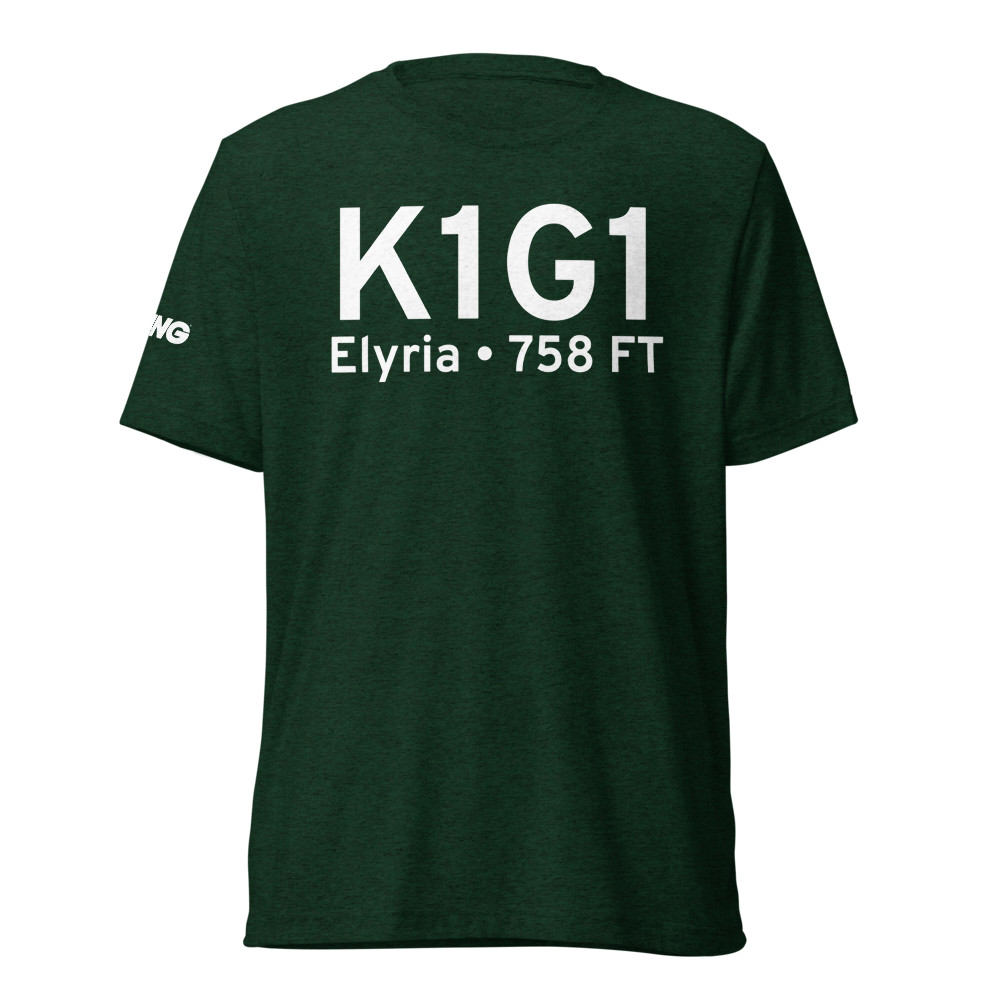 Elyria Airport (K1G1) ICAO Tri-blend T-Shirt 