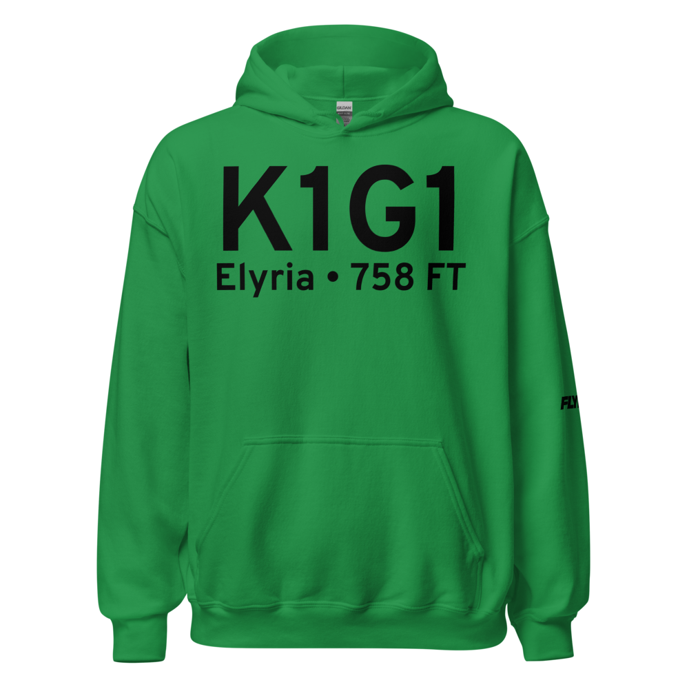 Elyria Airport (K1G1) ICAO Hoodie Sweatshirt 