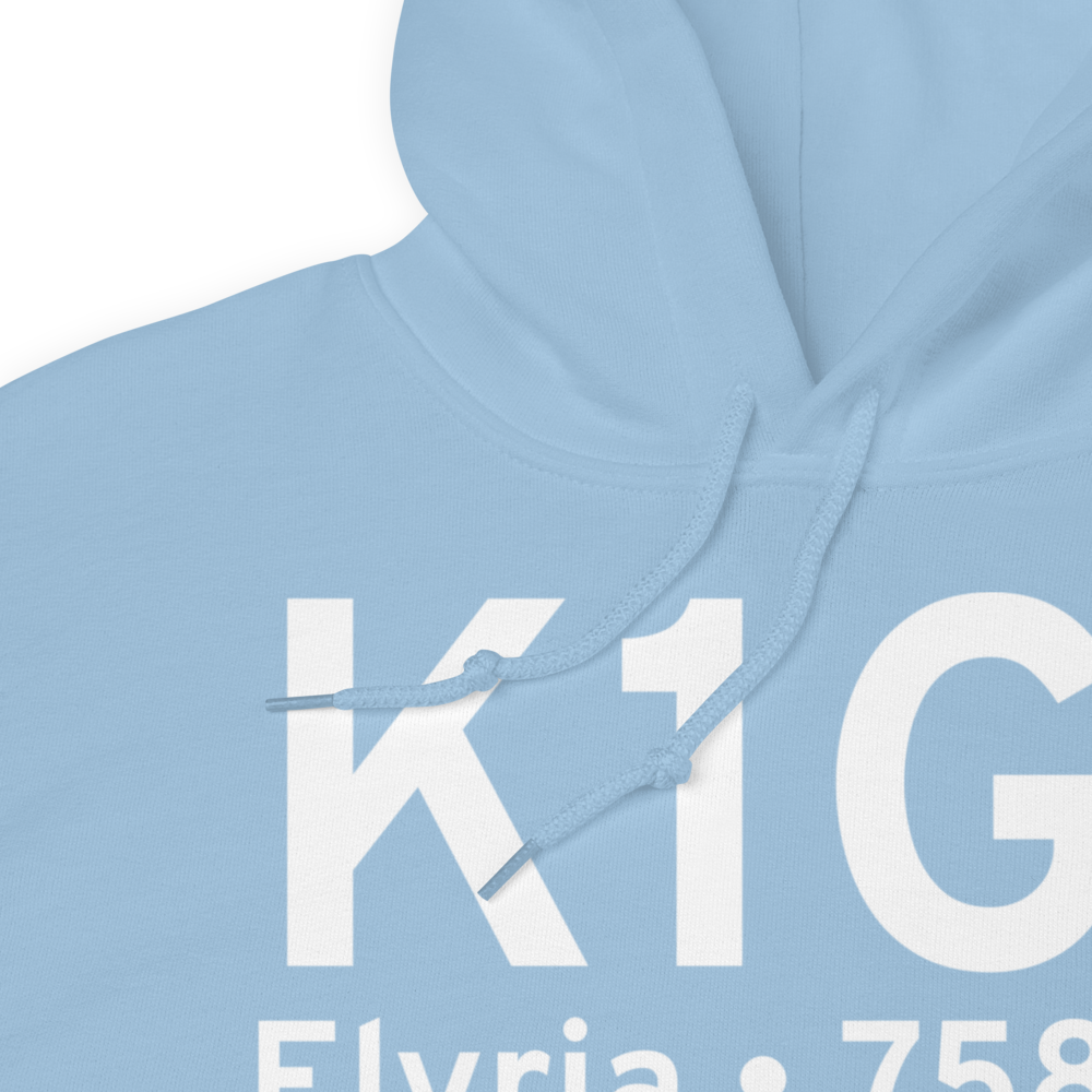 Elyria Airport (K1G1) ICAO Hoodie Sweatshirt 