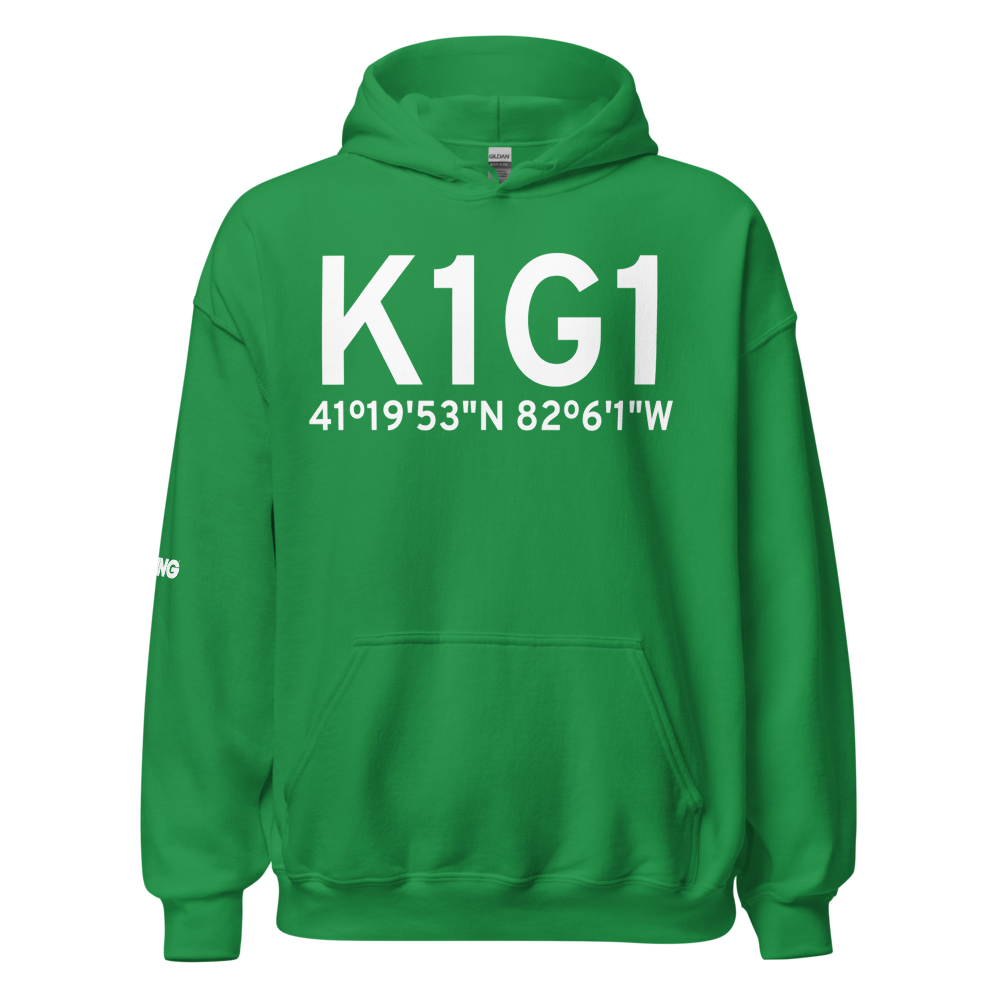 Elyria Airport (K1G1) ICAO Hoodie Sweatshirt 