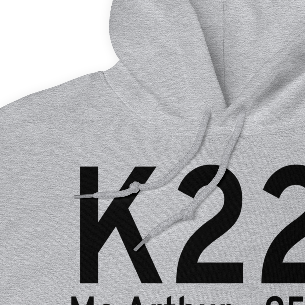 Vinton County Airport (K22I) ICAO Hoodie Sweatshirt 