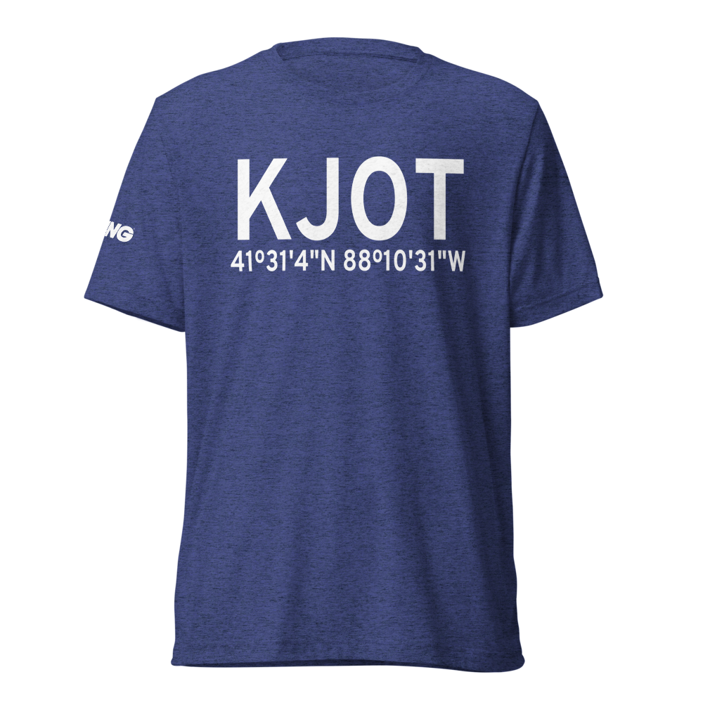 Joliet Regional Airport (KJOT) ICAO Tri-blend T-Shirt 