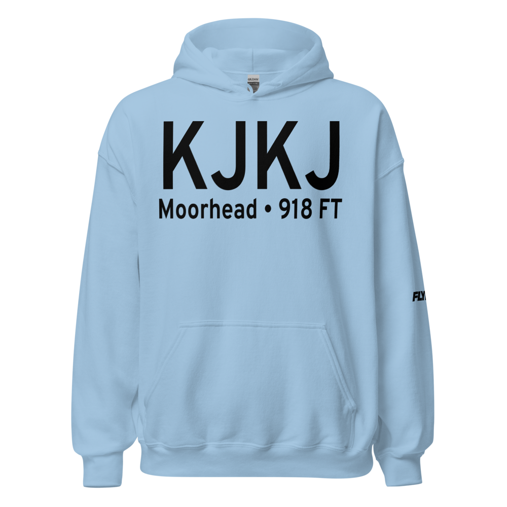 Moorhead Municipal Airport (KJKJ) ICAO Hoodie Sweatshirt 
